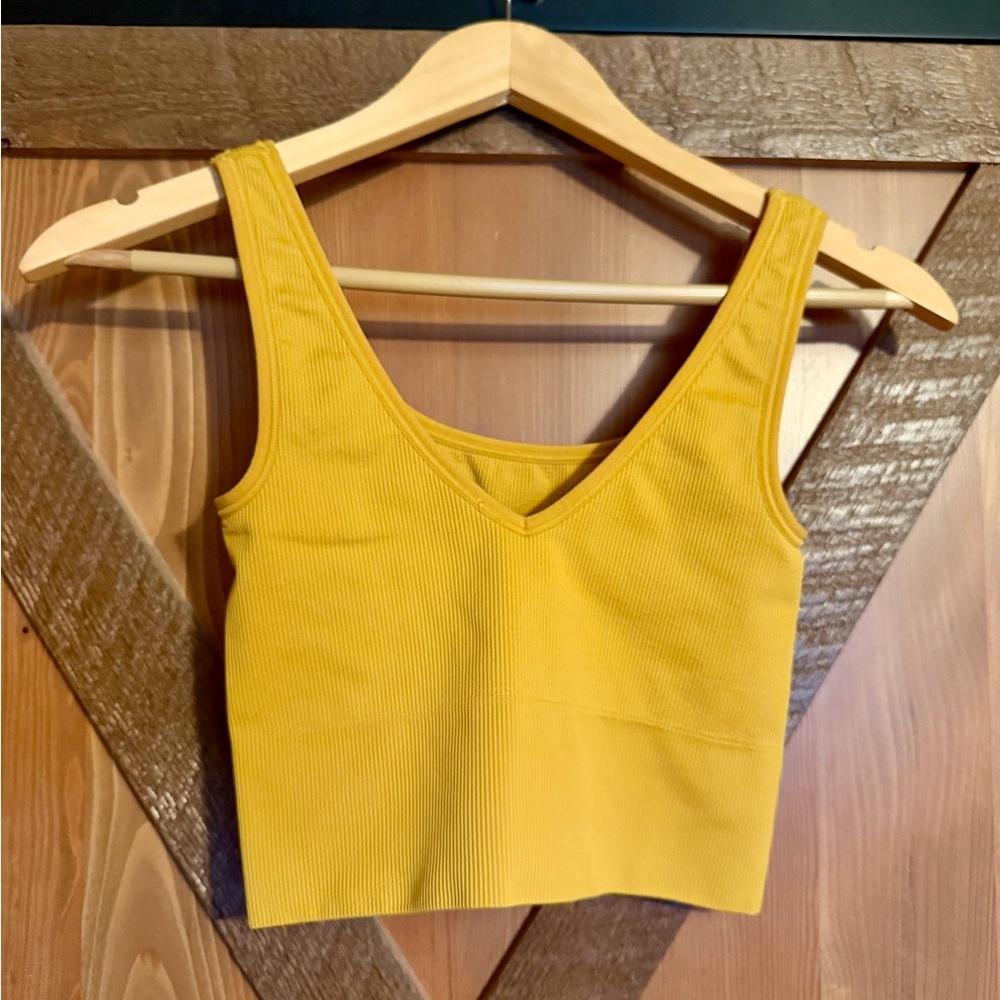 Athleta Alicia Keys Aurora Cropped Top, Yellow Golden, XS